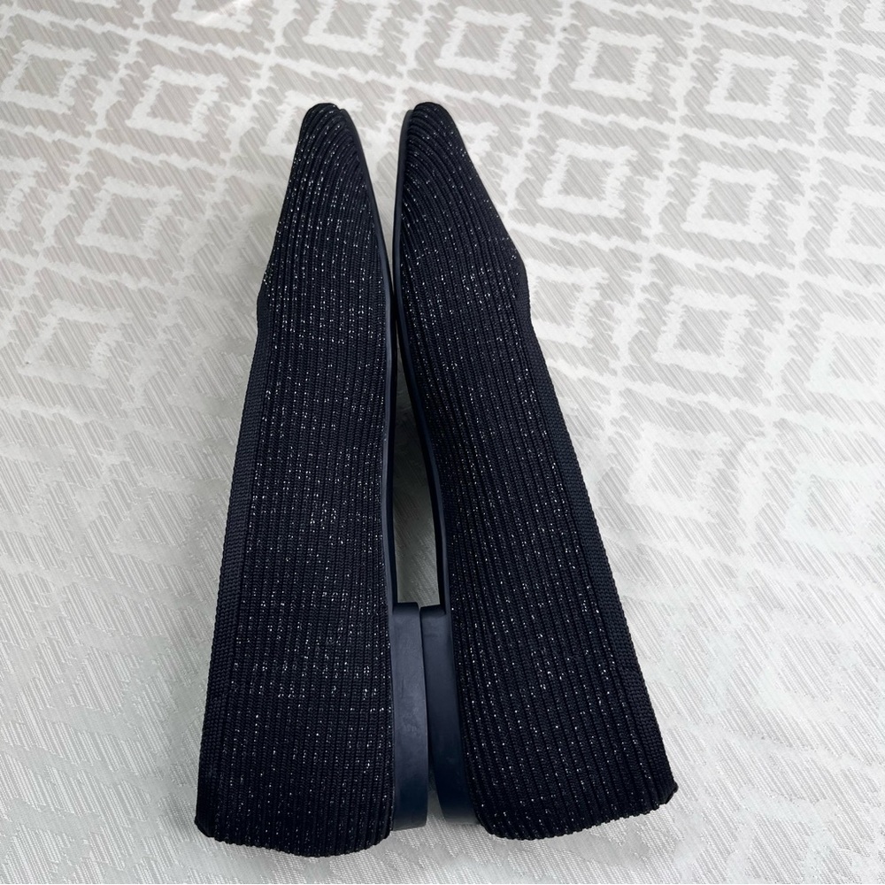 Vivaia Women’s Margot Square Toe Black Glitter Shoes Size 39.5 or 8.5 US - Picture 4 of 8